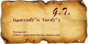 Gyurcsán Teréz névjegykártya
